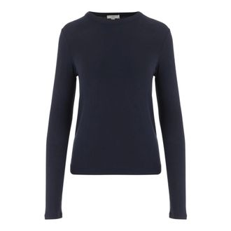 Vince Stretch Modal Sweater - Dames - Longsleeves - Blauw - M - Spandex - Tops