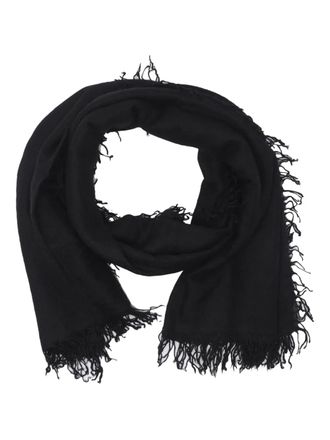 Faliero Sarti Sciarpa con frange e logo - Nero