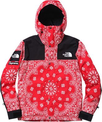 SUPREME x The North Face Bandana Mountain Jacket Red SUP-FW14-637