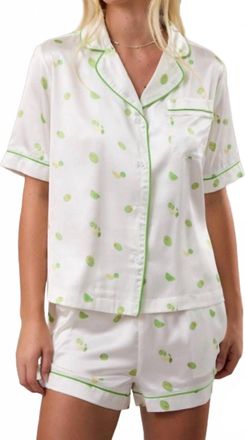 Le Lis Blanc Deux Happy Hour Pajama Set In White