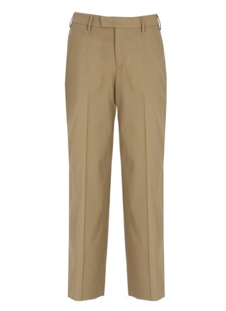 Pantaloni Torino Brown Welt Pockets Cotton Formal Pants