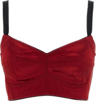Dolce & Gabbana Tops, Dames, Rood, M, Satijn, Bustier Top