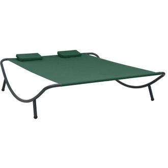 vidaXL Lettino prendisole XL dotato di 2 cuscini dalla solida struttura vari colori colore : Verde