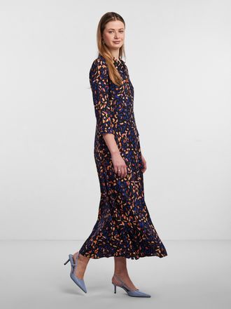 Y.A.S Hemdblusenkleid Y.A.S YASSAVANNA LONG SHIRT DRESS, Damen, Gr. XL (42), N-Gr, schwarz aop:spilo print, Web, Obermaterial: 100% Viskose, bedruckt, relax