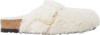 Birkenstock Shearling Teddy Boston Clogs - Dames - Pantoffels - Beige - 39 EU - Leer - Schoenen