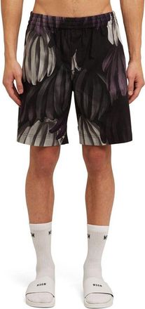 Msgm Purple Cotton Bermuda Mens Shorts