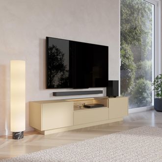 Dmora Mueble Para Tv Kakaha, Un Caj&oacute;n, 2 Estantes, 2 Puertas, 176x40x43h Cm Marr&oacute;n Claro