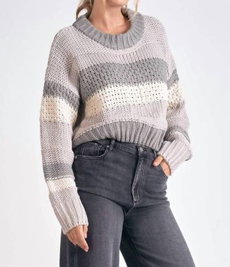 Elan Tanglewood Knit Sweater In Gray