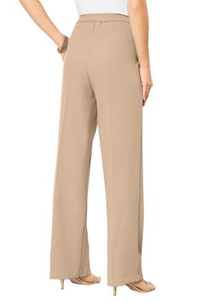 Roaman's Plus Size Wide Leg Bend Over Pant in New Khaki at Nordstrom, Size 16