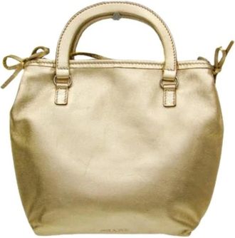 Prada Pre-owned Handbags, female, Yellow, Size: ONE SIZE Pre-owned BOW Metal Bn0706 Handbag