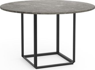 New Works Designer Marmor Esstisch Florence Gris du Marais Marmor / Schwarz - ø 120 cm