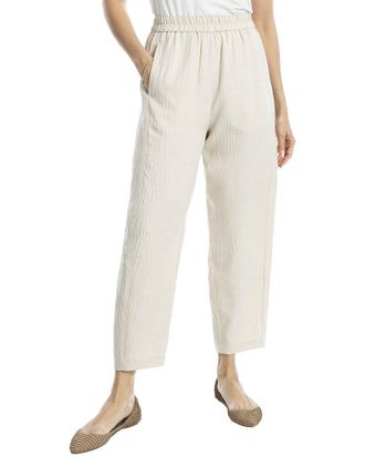 Max Studio Two-Tone Textured Woven Linen-Blend Pant