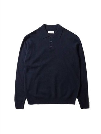 Edmmond Studios Mens Wool Polo Top In Navy