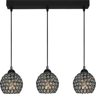 OEM L&aacute;mpara De Techo Colgante Negra Con Pantalla De Cristal, Klaudiusz 14-742