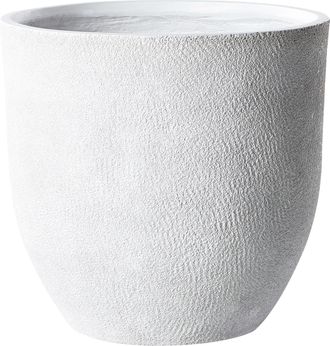 Beliani Maceta De Mezcla De Arcilla Blanca 55 Cm Fibra Arcilla Resistente Kannia