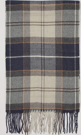 Barbour Sciarpa in acrilico con motivo tartan e bordi sfrangiati