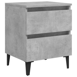 Berkfield Home Sturdy Bed Cabinets 2 pcs Concrete Grey 40x35x50 cm Engineered Wood | Size: 40 x 35 x 50 cm