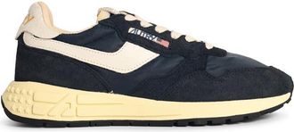 Autry Reelwind Low Dark Blue Nylon And Suede Sneakers