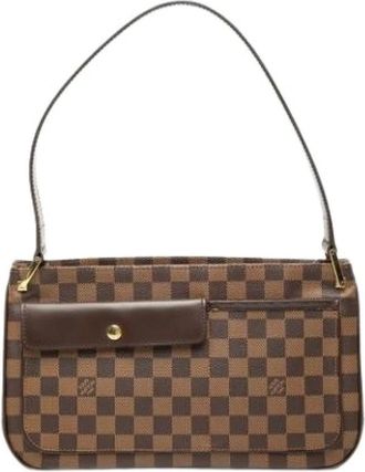 Louis Vuitton Pre-owned Damier Canvas Shoulder Bag - Dames - Vintage Schoudertas - Bruin - ONE Size - Leer - Vintage