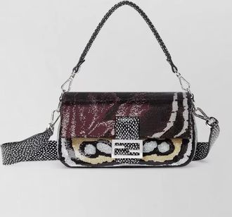 Fendi butterfly sequin shoulder bag detachable strap