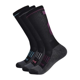 Timberland Timberland Womens 3-Pack Rugged Half-Cushioned Crew Socks, Black, One Size