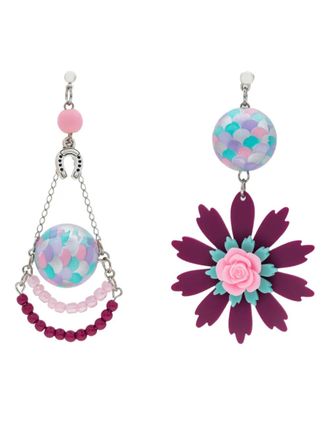 Amir Slama flower-motif drop earrings - Purple