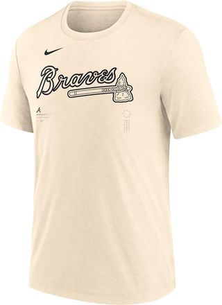 Nike Atlanta Braves Wordmark Nike Mens MLB T-Shirt in Brown | NJFD15AAW-F4H
