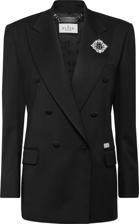 Philipp Plein Double-Breasted Blazer Brooch