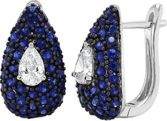 Sabrina Designs 14K 1.83 Ct. Tw. Diamond & Sapphire Huggie Earrings