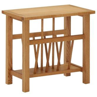 Berkfield Home Magazine Table 45x27x42 cm Solid Oak Wood in Brown | Size: 45 x 27 x 42 cm