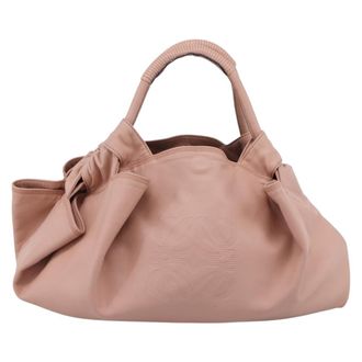 Loewe Anagram Logo Nappa Aire Hand Leather Pink Leather Handbag (Pre-Owned)