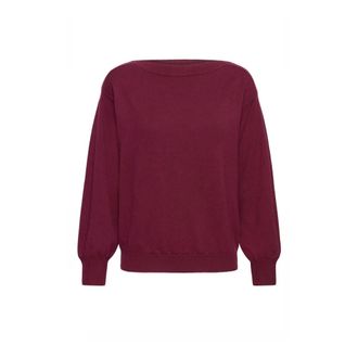 Ichi Jersey de cuello redondo - Knitwear - Mujer - Marr&oacute;n - L