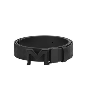 Montblanc Black Logo Cut To Size Reversible Belt
