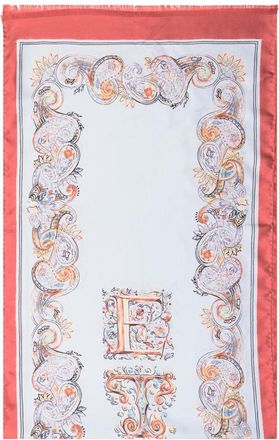 Etro Red Paisley Printed Scarf