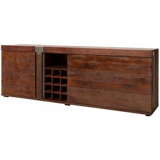 Massivmoebel24 Credenza in legno di Mango 215x45x75 marrone laccato amsterdam 29