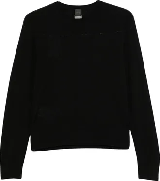 Pinko Minimalist Black Sweater With Cropped Fit