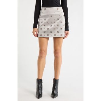 Veronica Beard Olenna Embellished Miniskirt in Silver at Nordstrom, Size 00
