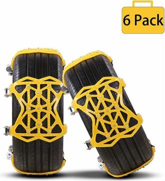 OEM 6 Cadenas Universales Para Nieve De Coche, F&aacute;ciles De Instalar, Antideslizantes Y Ajustables, Aptas Para La Mayor&iacute;a De Veh&iacute;culos, Suv Con Neum&aacute;ticos D