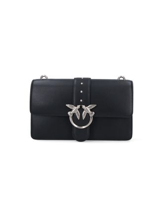 Pinko Structured Black Bag With Metallic Chain Strap