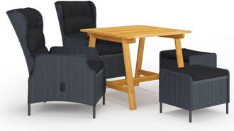 vidaXL Juego De Comedor Para Jard&iacute;n De 5 Piezas Gris Oscuro Vidaxl