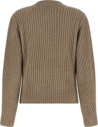 Brunello Cucinelli Womens Beige Cashmere Cardigan Clothing