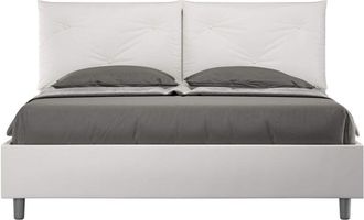 Itamoby Letto Matrimoniale rivestito in Similpelle - appia - Colore: Bianco - Tipologia Letto: Con Rete e Contenitore - Dimensione Rete: 160x190