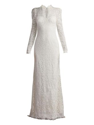 Tadashi Shoji Heiss floral-lace gown - women - Polyester/Nylon - 10 - White
