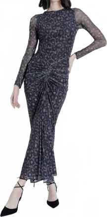 Karina Grimaldi Ariana Mesh Print Maxi Dress In Animal