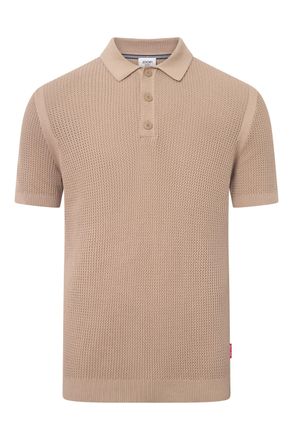 Joop Poloshirt JOOP JEANS Vicono, Herren, Gr. XXL, braun (open braun), Strick, Obermaterial: 100% Baumwolle, clean, unifarben, klassisch normal, Rundhals, 