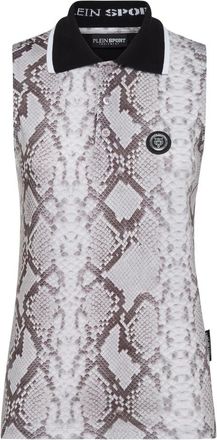 Plein Sport Polo Python - Dames - Sportshirts - Grijs - S - Katoen - Fitness