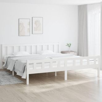 Berkfield Home Bed Frame White Solid Wood 160x200 cm