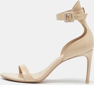 Sophia Webster Cream Patent Leather Nicole Ankle Strap Sandals
