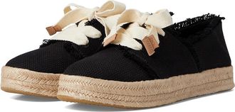 Toms Carolina Lace-Up Womens Flat Shoes Black Beachside Woven/Fray : 7.5 B - Medium, Cotton