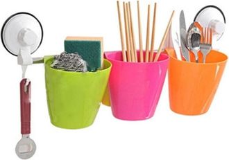 Trade Shop Trade Shop - Juego De Barras De Acero Con Ventosas 3 Bandejas Para Ba&ntilde;o Cocina